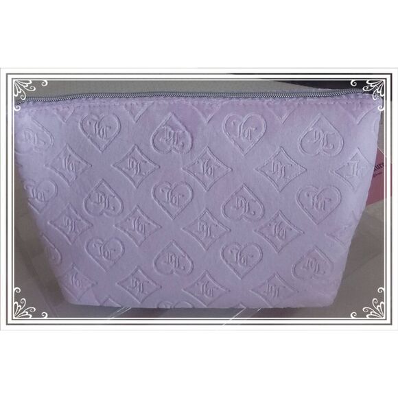 NWT~JUICY COUTURE Lavender Travel/Cosmetics Zipper Bag with Toiletry Bottle - Picture 3 of 4